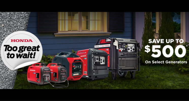 Save up to $500 on select Honda Inverter Generators